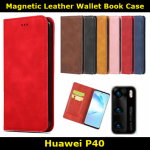 Magnetic Leather Wallet Book Case for Huawei P30 Pro/P40/P40 lite Card Slim Fit Look