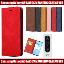 Magnetic Book Cover Case for Samsung A50/A50S Card Wallet Leather Slim Fit Look