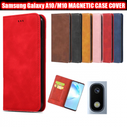 Magnetic Book Cover Case for Samsung Galaxy A10/M10 Card Wallet Leather Slim Fit Look Durable