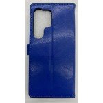 Samsung Galaxy S24 Ultra Blue Book Case with Strap + 10D Tempered Glass