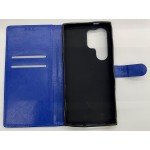 Samsung Galaxy S24 Ultra Blue Book Case with Strap + 10D Tempered Glass