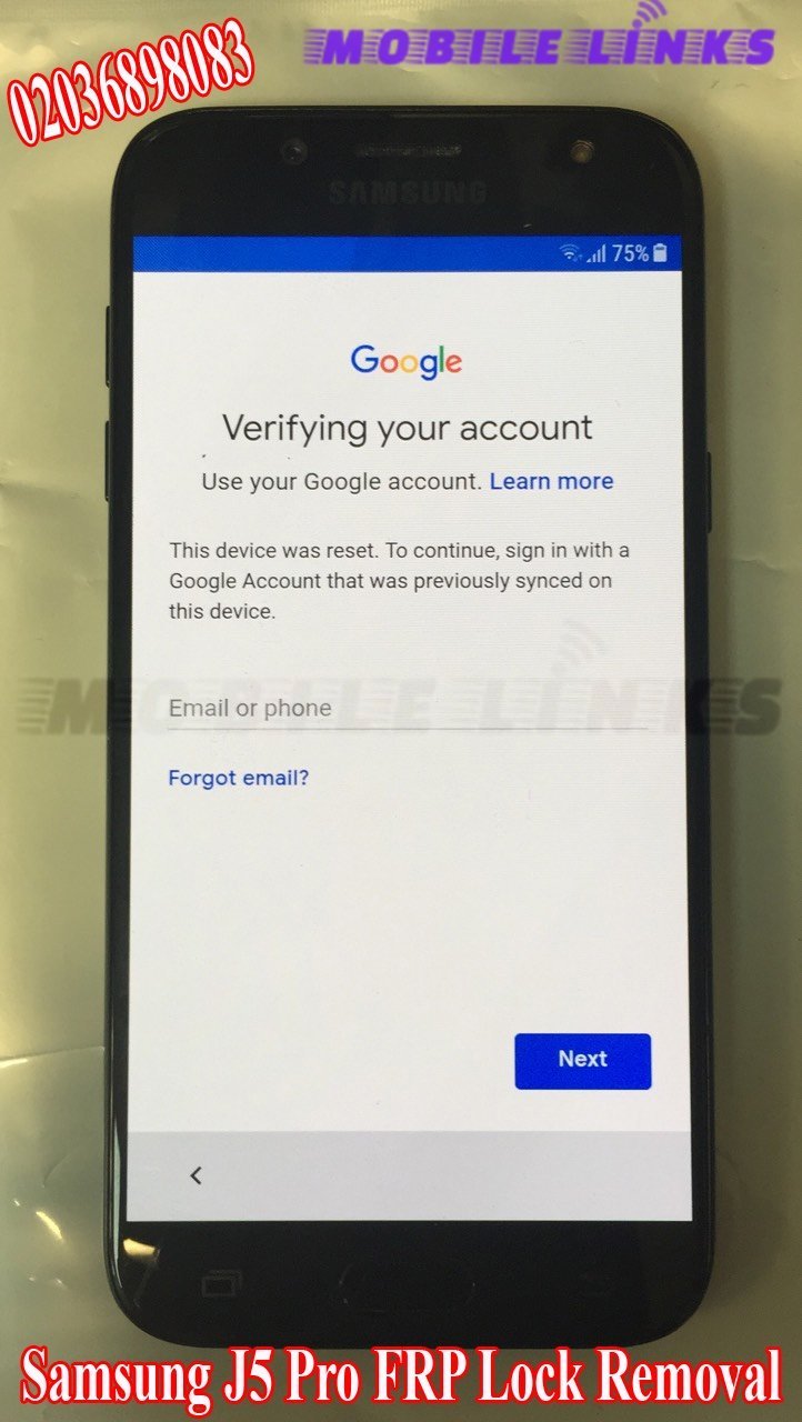 Samsung Galaxy J5 Pro FRP Unlocking