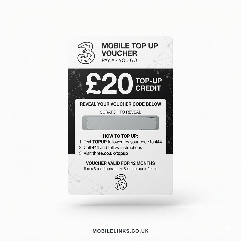 Three Mobile Top Up Voucher