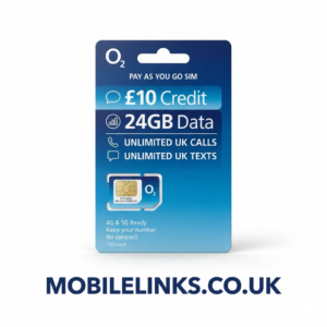 O2 PAYG SIM £10 – 24GB Data + Unlimited Calls & Texts UK