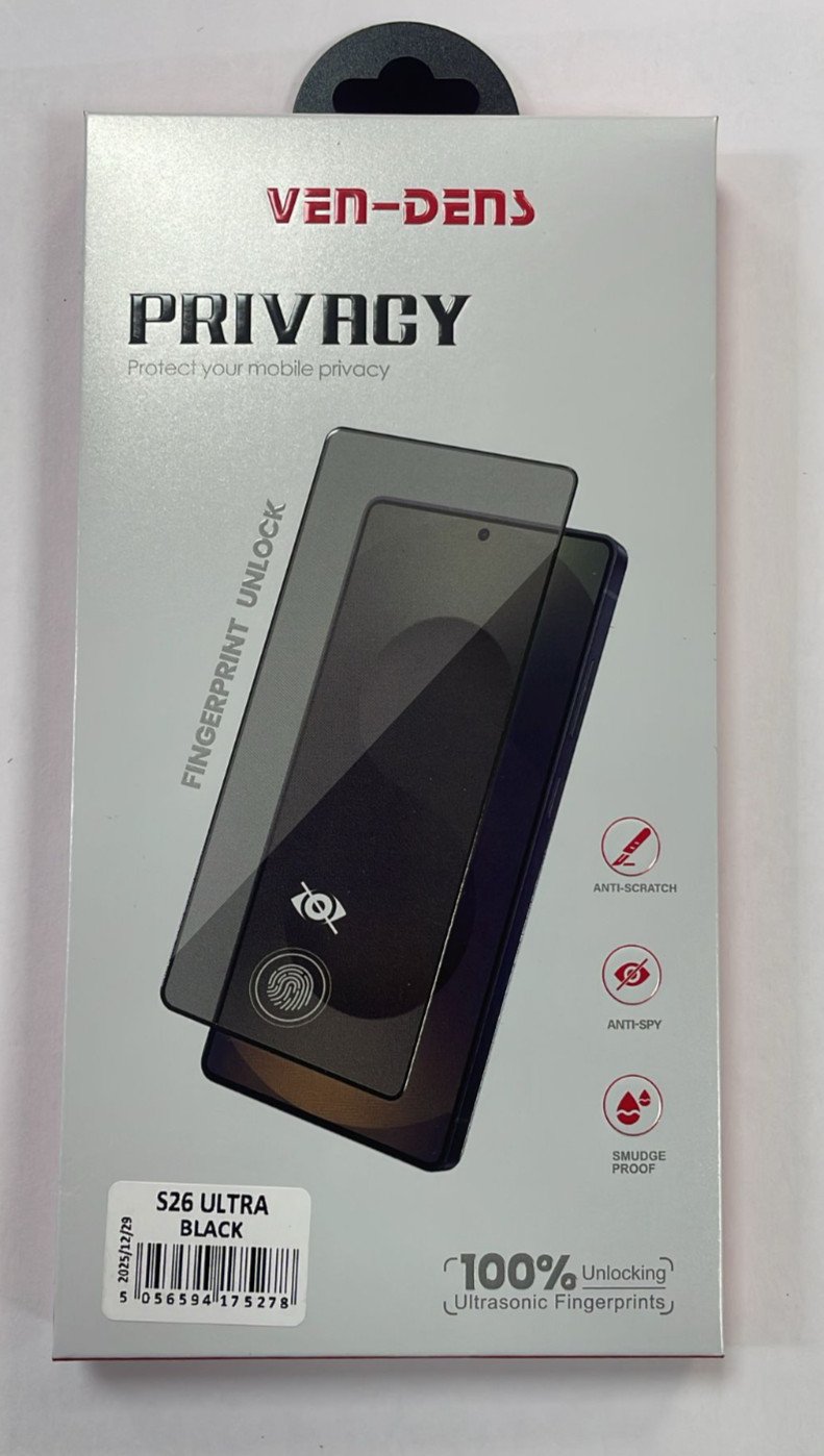 Samsung S26 Ultra Privacy Screen Protector Anti-Spy Black Film